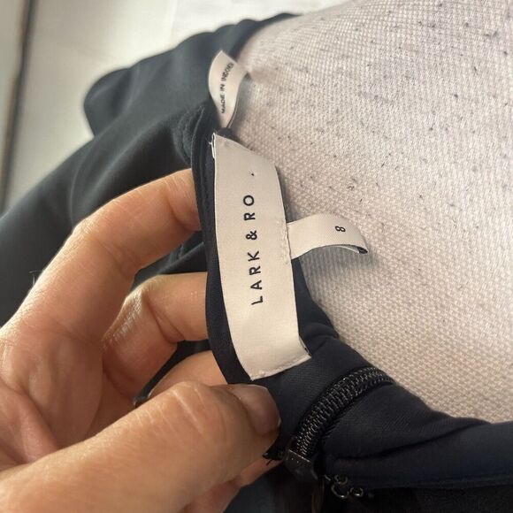 Lark & Ro Dress size 8 Black Stretch Above Knee A Line Wedding Church Career - Picture 12 of 12